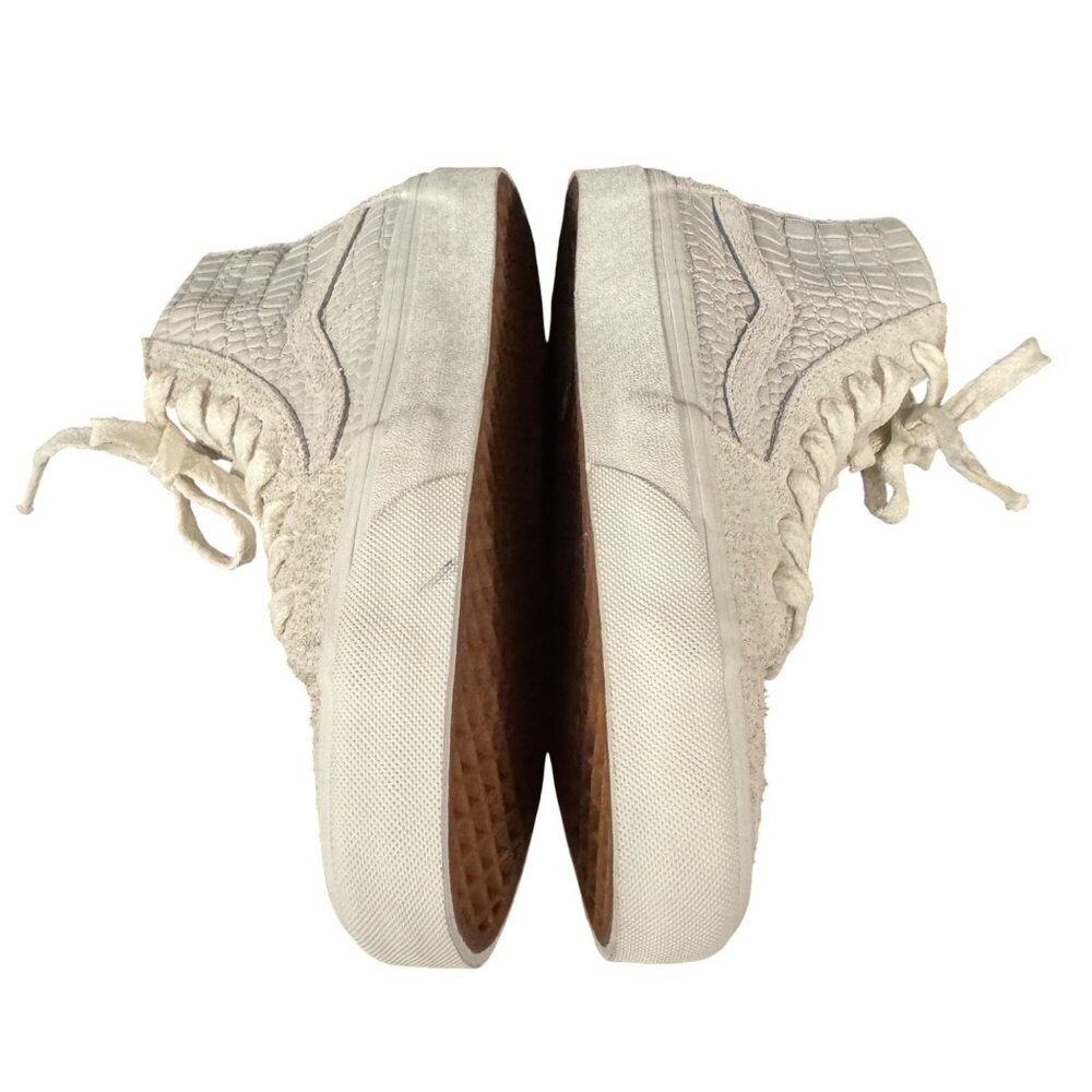 Vans White Suede Croc Print High Top Sneaker, Size 6/M 7.5/W WORN ONCE - Picture 5 of 7